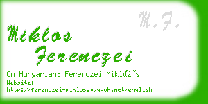 miklos ferenczei business card